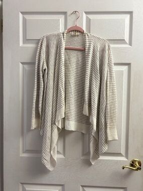 Women's Eileen Fisher Knit Striped Flowy Open Front Cardigan